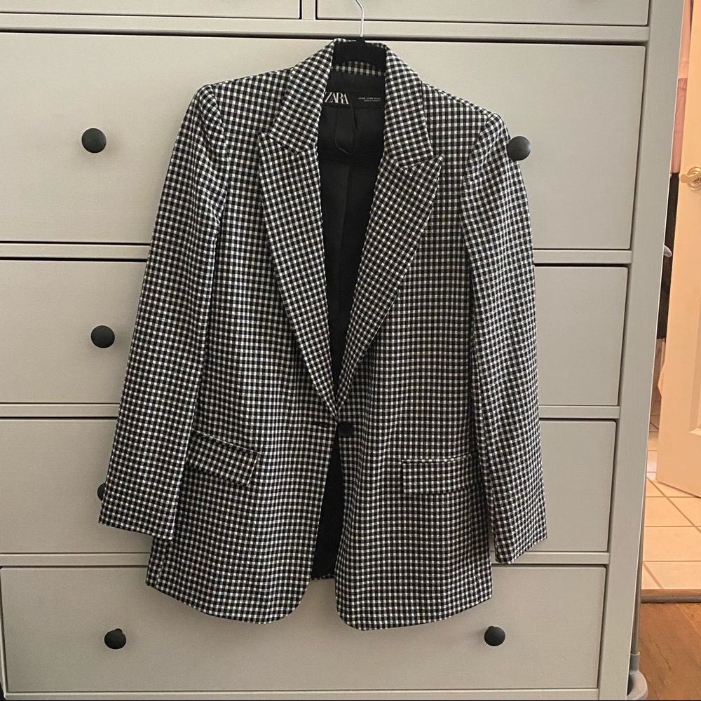 Zara houndstooth blazer